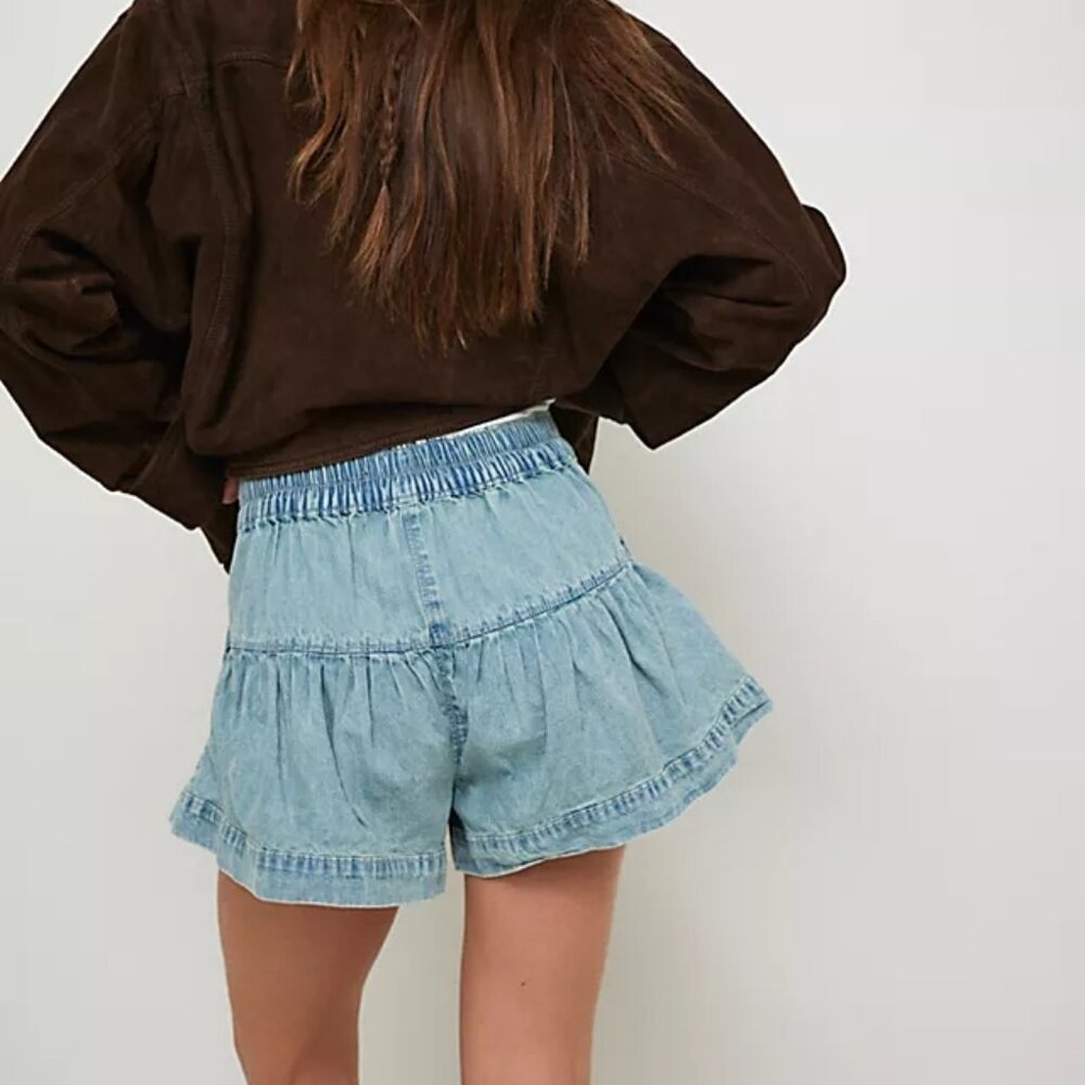 NWT We The Free Fleur Denim Shorts - Belle Blue - Picture 2 of 4